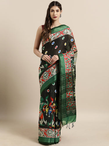 New Attractive Linen Kalamkari Saree