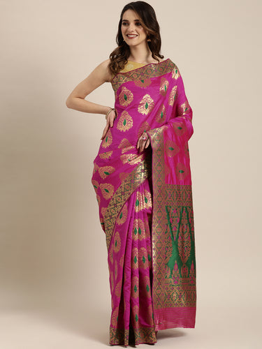 Elegant Meena Work Katan Silk Saree