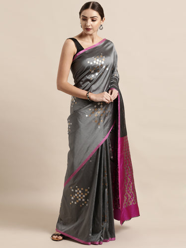 Stylish Shona Chandi Bandhej Banarasi Silk Saree