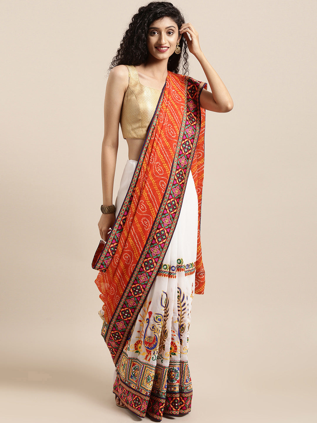 New Hit Bandhej Print Georgette Kachi Saree