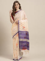 Load image into Gallery viewer, Latest Attractive Stylish Flower Print Linen Women&#39;s Sarees