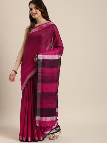 Tanya Adorable Linen Checkered Women's Sarees