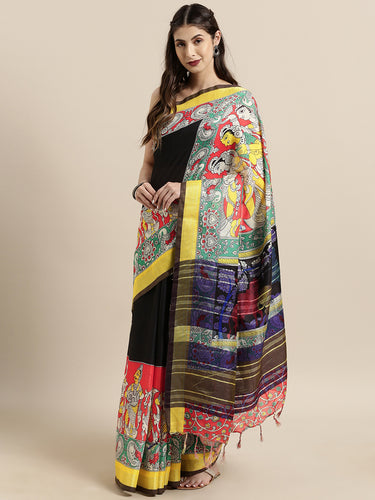 New Attractive Linen Kalamkari Saree