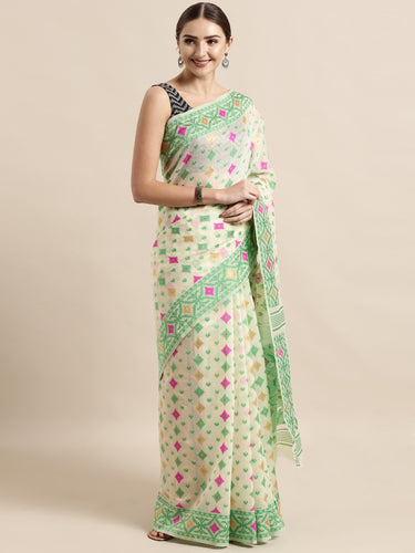 Elite Jamdani Cotton Silk Women's Sarees