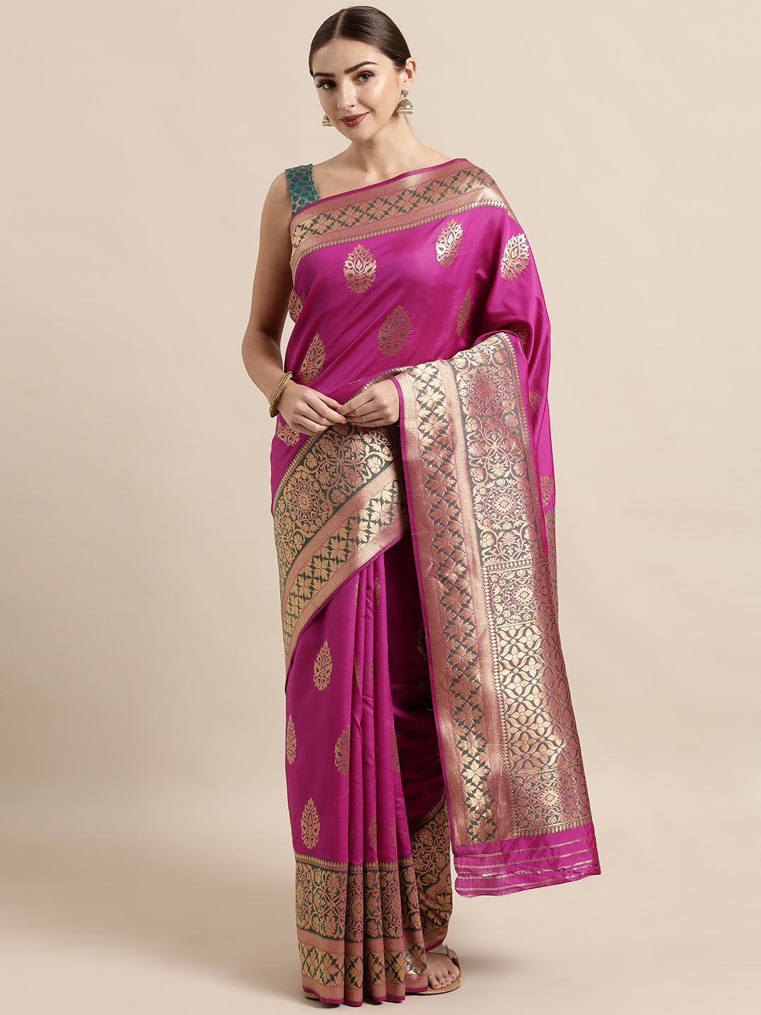 Elegant Meena Work Katan Silk Saree
