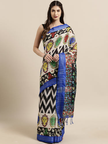 New Attractive Linen Kalamkari Saree