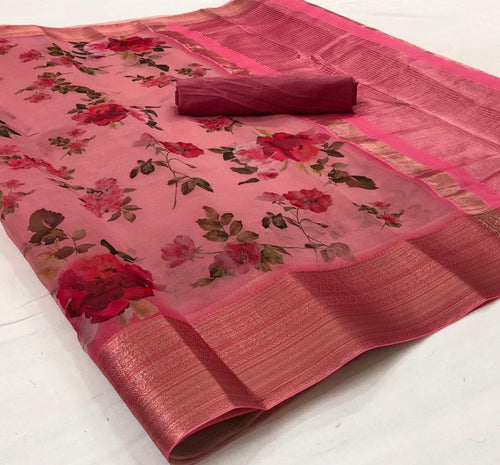 Organza Silk With Beautiful Prints