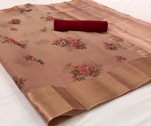 Organza Silk With Beautiful Prints