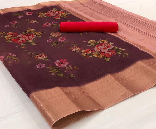 Organza Silk With Beautiful Prints