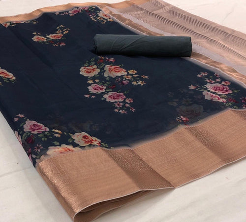 Organza Silk With Beautiful Prints