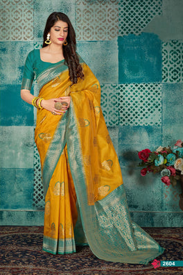 Elegant Banarasi Crystal Silk Saree