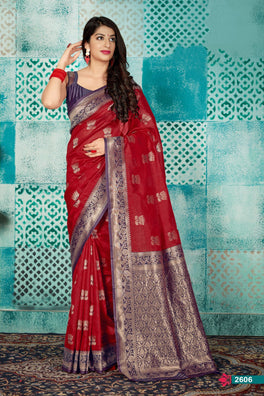 Elegant Banarasi Crystal Silk Saree