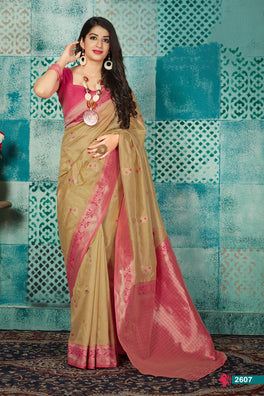 Elegant Banarasi Crystal Silk Saree