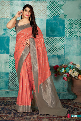 Elegant Banarasi Crystal Silk Saree