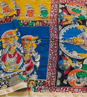 Load image into Gallery viewer, Kalamkari Chanderi Silk Multi Colour Handpainted Saree
