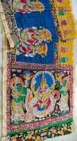 Load image into Gallery viewer, Kalamkari Chanderi Silk Multi Colour Handpainted Saree