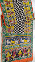 Load image into Gallery viewer, Kalamkari Chanderi Silk Multi Colour Handpainted Saree
