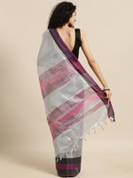 Load image into Gallery viewer, Attractive Stylish Silver Zari Linen Tissue Women&#39;s Sarees