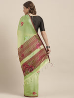 Load image into Gallery viewer, Latest Attractive Stylish Flower Print Linen Women&#39;s Sarees