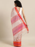 Load image into Gallery viewer, Attractive Stylish Silver Zari Linen Tissue Women&#39;s Sarees