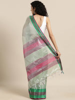 Load image into Gallery viewer, Attractive Stylish Silver Zari Linen Tissue Women&#39;s Sarees