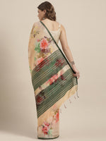 Load image into Gallery viewer, Latest Attractive Stylish Flower Print Linen Women&#39;s Sarees