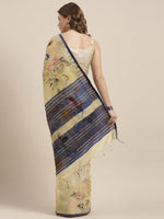 Load image into Gallery viewer, Latest Attractive Stylish Flower Print Linen Women&#39;s Sarees