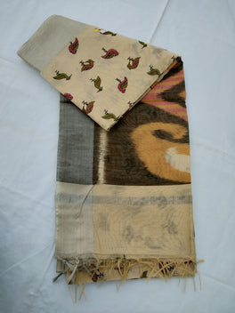 Fancy Cotton Pochampalli Pallu Saree