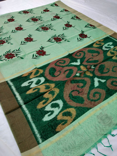 Fancy Cotton Pochampalli Pallu Saree