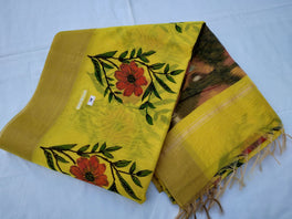 Fancy Cotton Pochampalli Pallu Saree