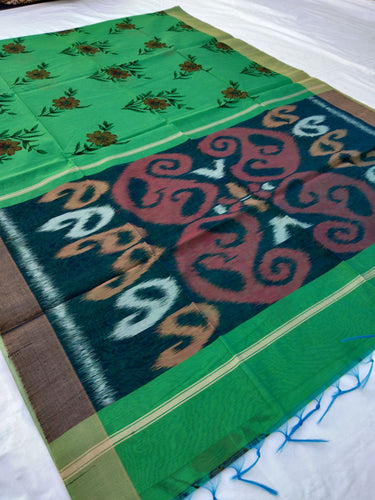 Fancy Cotton Pochampalli Pallu Saree