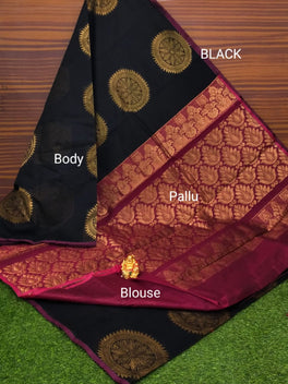 Border Less Kuppadam Silk Cotton Saree