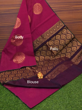 Border Less Kuppadam Silk Cotton Saree