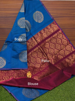 Border Less Kuppadam Silk Cotton Saree