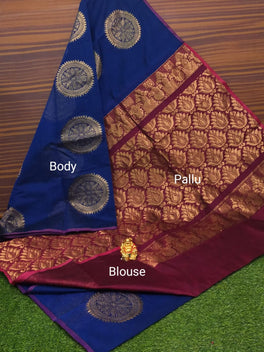 Border Less Kuppadam Silk Cotton Saree