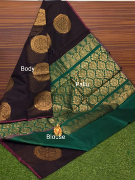 Border Less Kuppadam Silk Cotton Saree