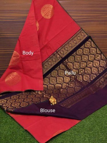 Border Less Kuppadam Silk Cotton Saree