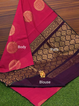 Border Less Kuppadam Silk Cotton Saree