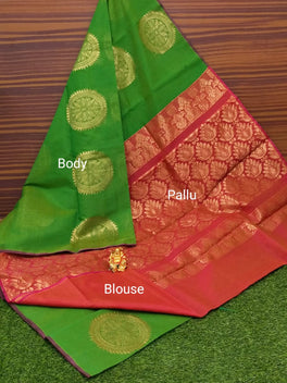 Border Less Kuppadam Silk Cotton Saree