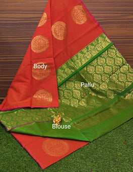 Border Less Kuppadam Silk Cotton Saree