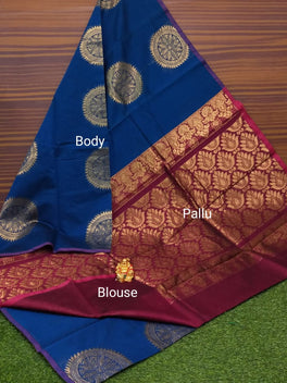 Border Less Kuppadam Silk Cotton Saree
