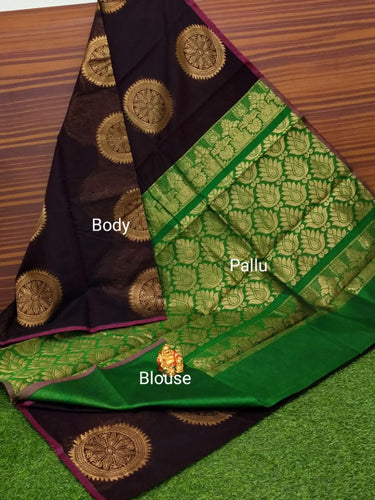 Border Less Kuppadam Silk Cotton Saree