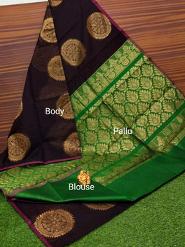 Border Less Kuppadam Silk Cotton Saree