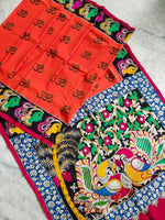 Load image into Gallery viewer, Kalamkari Chennuri Silk Multi Coloured Handpainted Saree