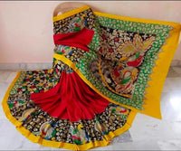 Load image into Gallery viewer, Kalamkari Chennuri Silk Multi Coloured Handpainted Saree