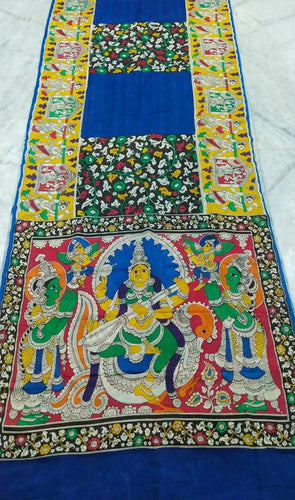 Kalamkari Chennuri Silk Multi Coloured Handpainted Saree
