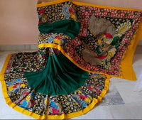 Load image into Gallery viewer, Kalamkari Chennuri Silk Multi Coloured Handpainted Saree