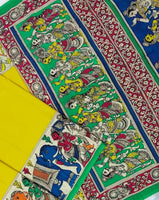 Load image into Gallery viewer, Kalamkari Chennuri Silk Multi Coloured Handpainted Saree