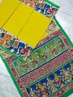 Load image into Gallery viewer, Kalamkari Chennuri Silk Multi Coloured Handpainted Saree