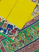 Load image into Gallery viewer, Kalamkari Chennuri Silk Multi Coloured Handpainted Saree